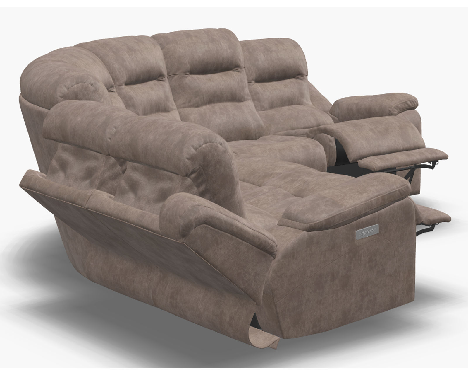 Leighton 41063 Power Headrest Power Reclining Sectional (+50 fabrics) - Layout C: Five Piece Sectional 110" x 110"
