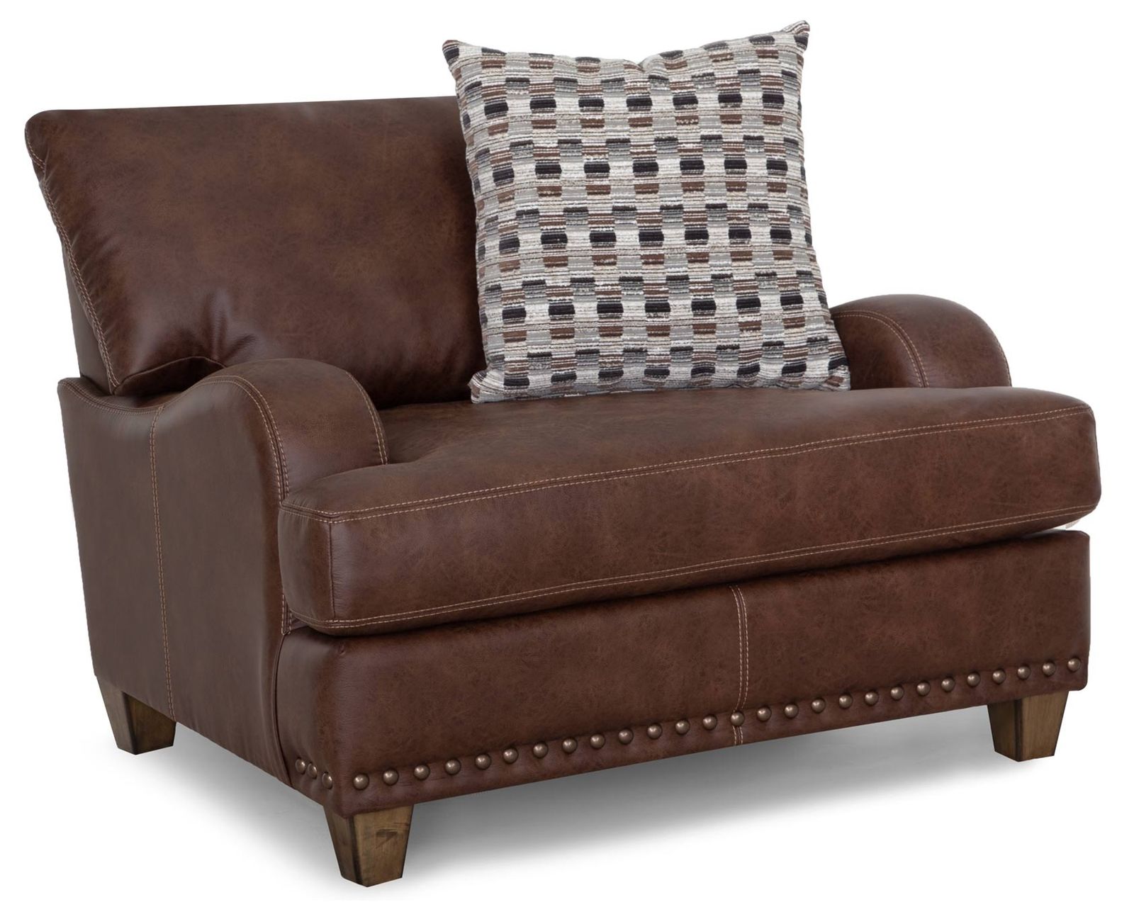 Dayton 93" Leather-Look Fabric Sofa (Rugged Character. Sink-In Comfort. Timeless Style) - Dayton Chair and a Half
