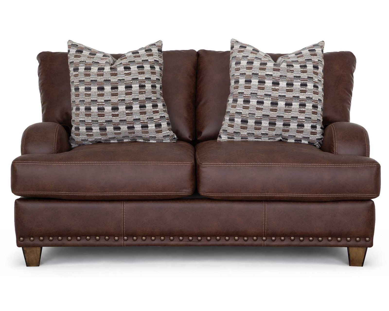 Dayton 93" Leather-Look Fabric Sofa (Rugged Character. Sink-In Comfort. Timeless Style) - Dayton 67" Loveseat