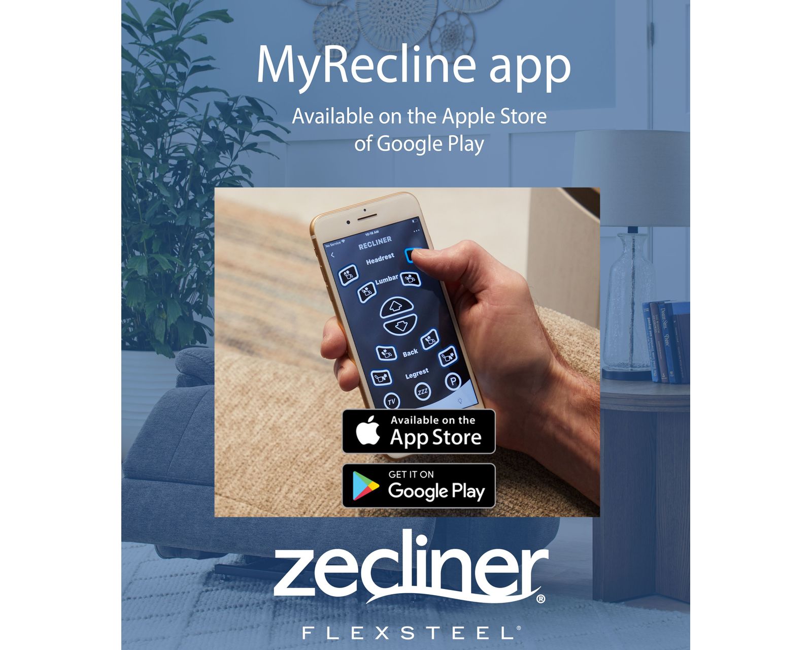 Zecliner 1092 Triple Power Lift Sleep Recliner with Heat and Massage (6' 0" and taller) in stock - Available in Apple and Google Stores