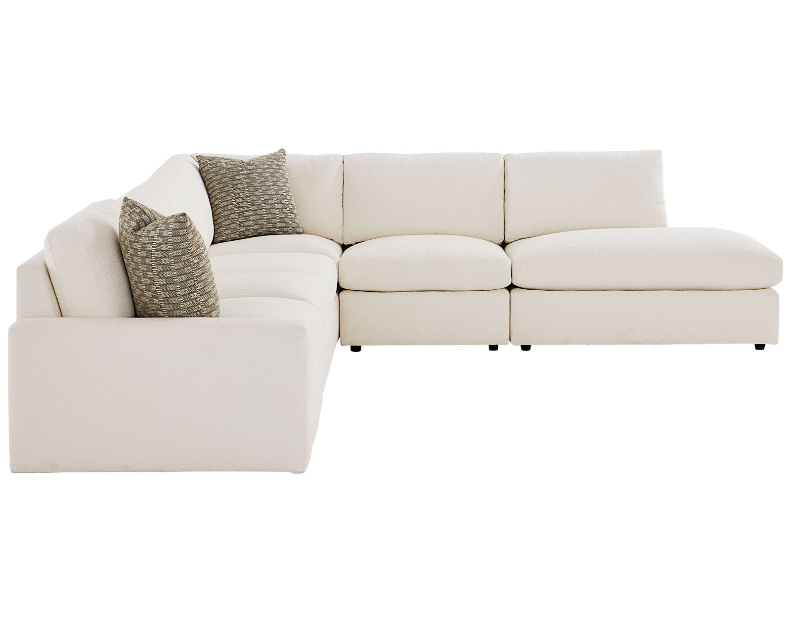 Sky 5511 Sectional (hypoallergenic down-like cushion) +100 fabrics - Layout H: Five Piece Sectional 137" x 120"