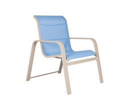 Seaside Sling Dining Arm Chair (Stackable) 24 fabrics - 8 metal finishes