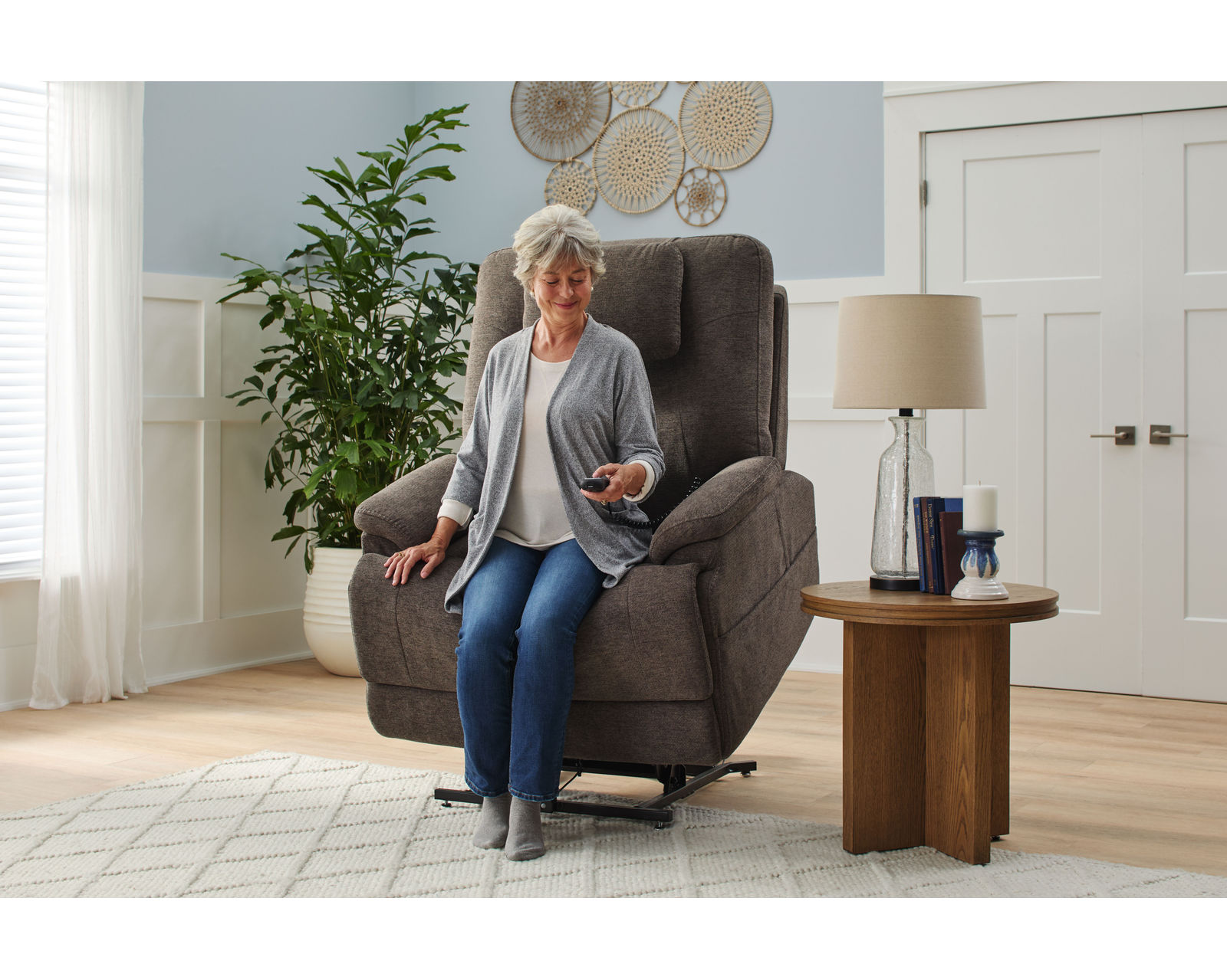 Zecliner 1092 Triple Power Lift Sleep Recliner with Heat and Massage (6' 0" and taller) in stock - Power lift assists when getting in and out of the chair