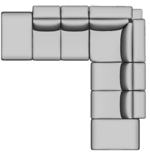 Layout K: Seven Piece Reclining Sectional 114" x 114" (2 recliners) 