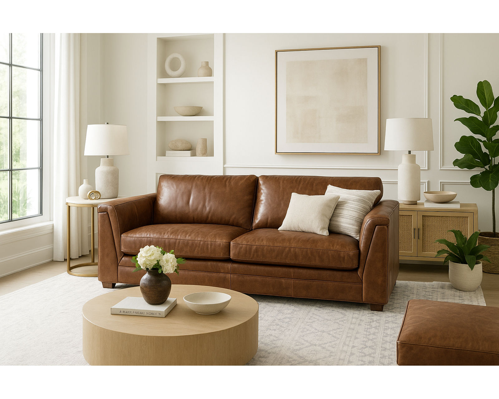 Bradington Young Crew 742 Sofa (12 leathers) 8-Way Hand Tie - Crew Stationary Sofa 8-Way Hand Tie
