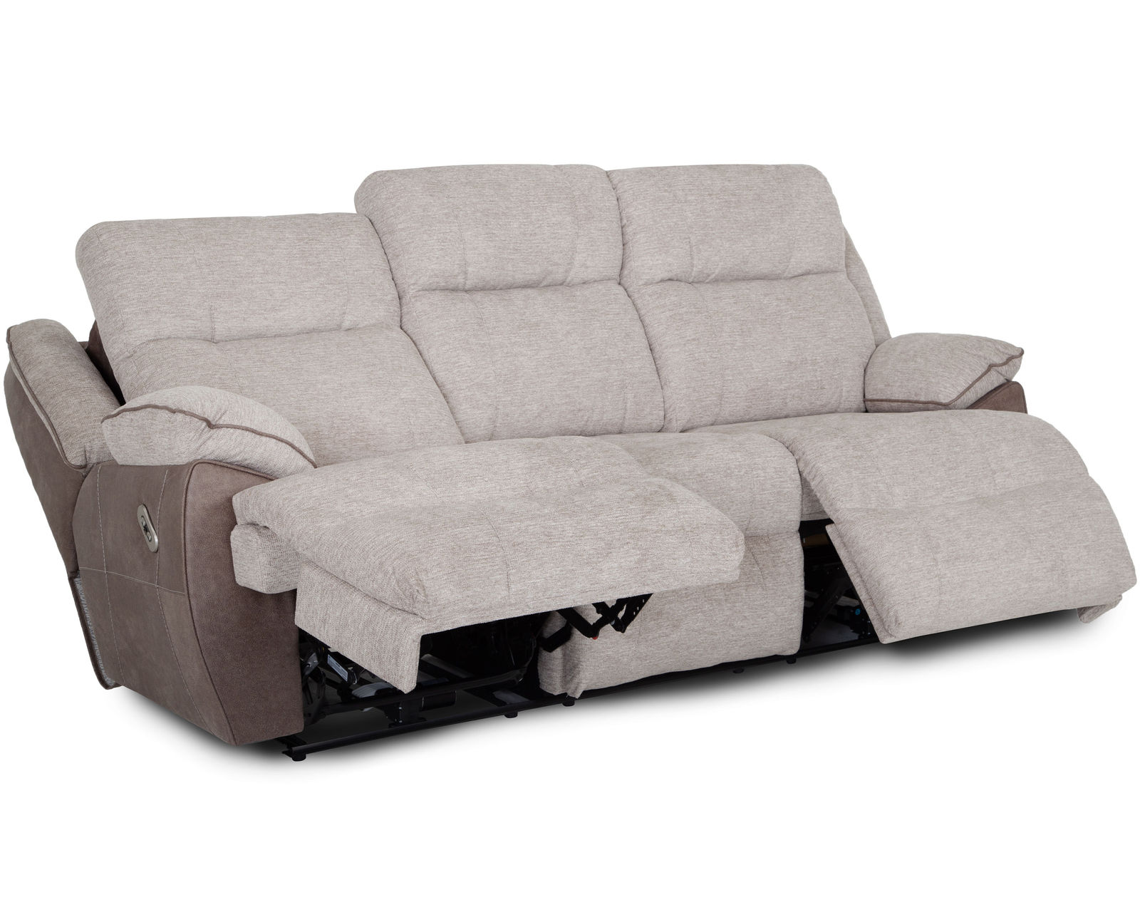 Broderick Two Tone 90" Power Reclining Sofa  - Includes power recliner with power adjustable headrests