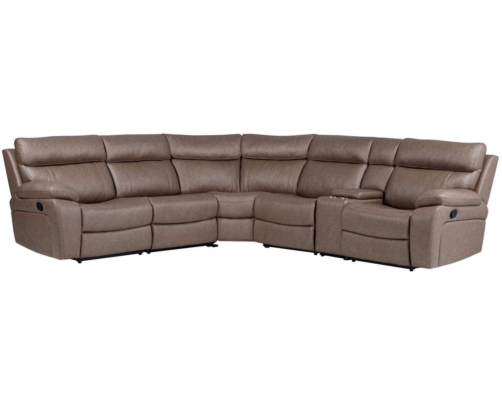 Theon Reclining Sectional (In stock - Fast shipping) - Layout A: Six Piece Reclining Sectional 121.5" x 134"