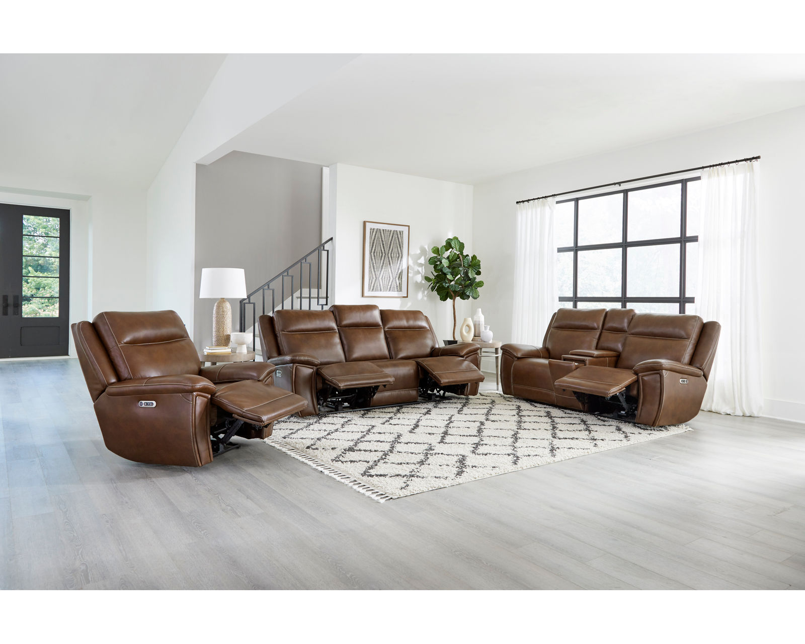 Jameson 89" Zero Gravity Power Headrest Power Reclining Leather Sofa (In stock -Fast shipping)