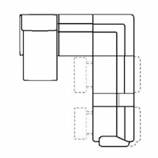 Layout B: Six Piece Reclining Sectional (2 Recliners)  67" x 105" x 110"