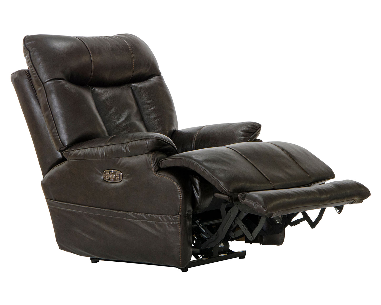 Naples Power Headrest Power Lay Flat Recliner w/Extended Ottoman - Italian Leather Luxury, Lay-Flat Relaxation & Extended Head-to-Toe Support (2 colors) - Shown in Leather Color Chocolate
