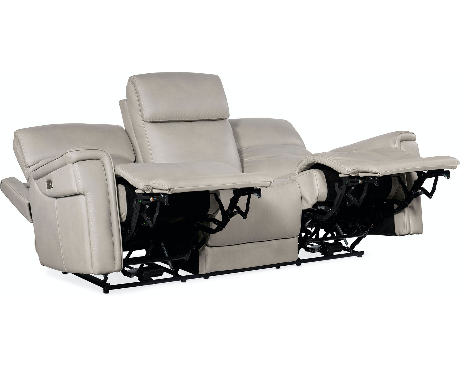 Lyra Leather Zero Gravity Power Sofa w/Power Headrest 89" (Ash) In stock - Lyra also offers adjustable lumbar support