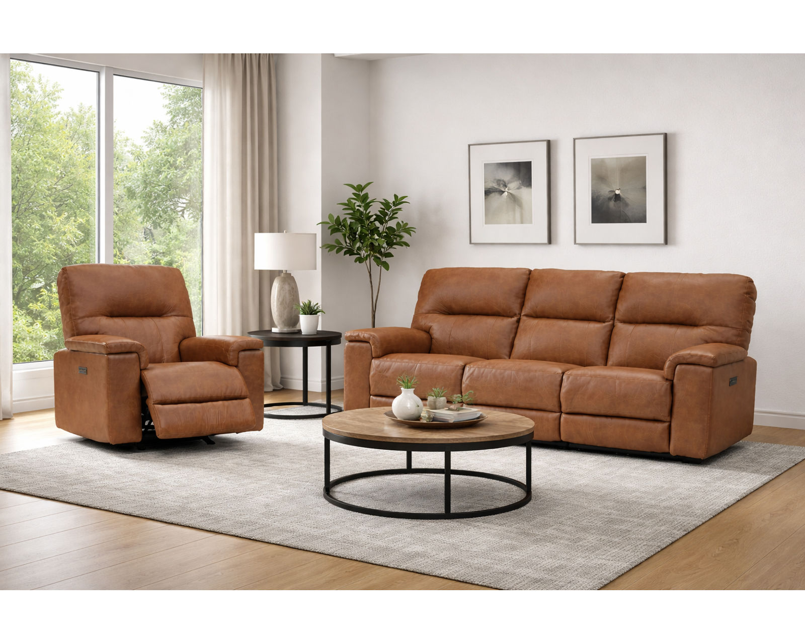 Maria Dual Power Reclining Sofa — Available in Standard & Wide Cushions, 140+ Leather Options, and 82", 85", or 114" Widths - Luxury Comfort, Custom Made for You—Without the Luxury Price