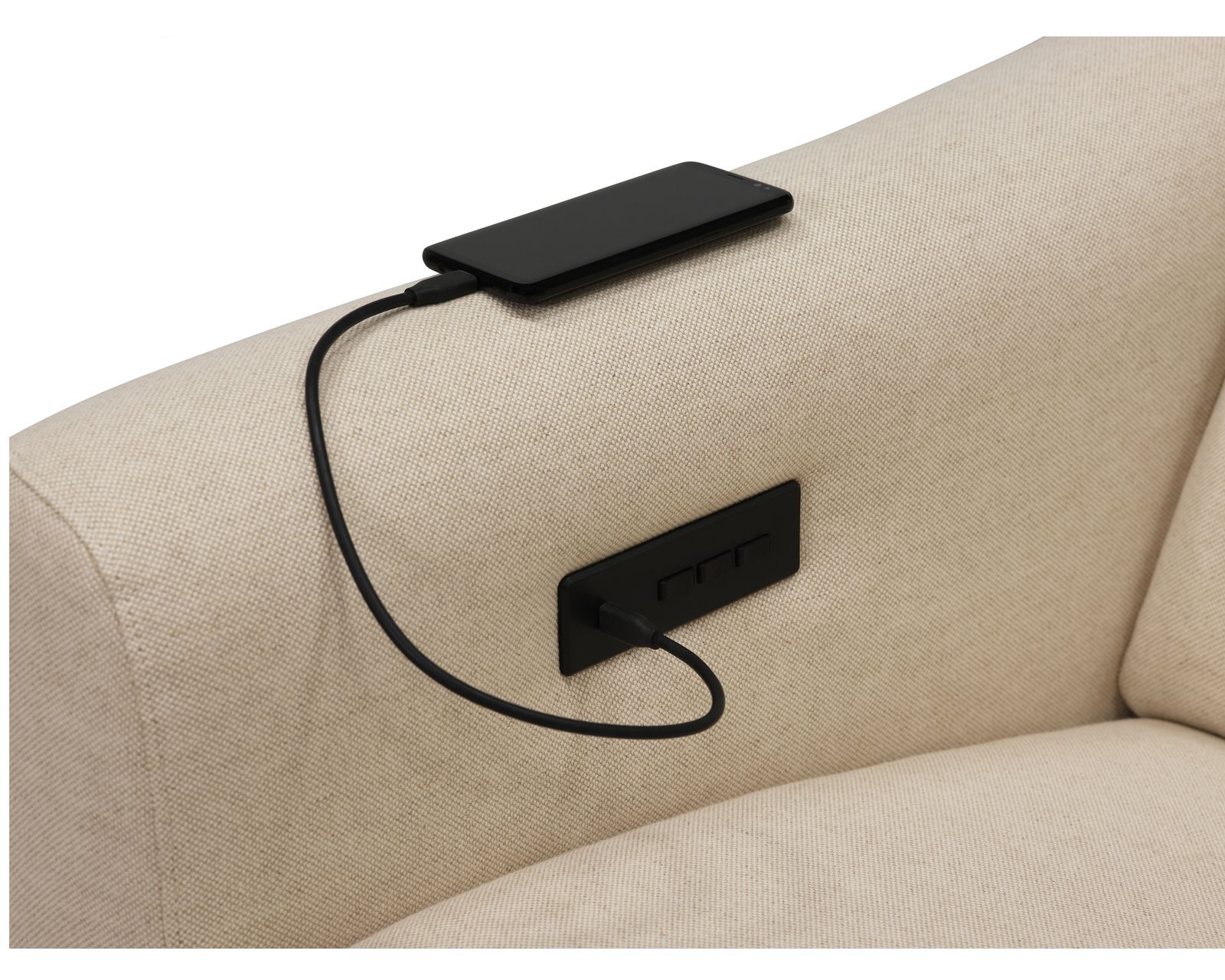 Sanibel 40111 Sofa (81") +50 fabrics - USB charging with independent controls for the power headrest, power lumbar and power recline