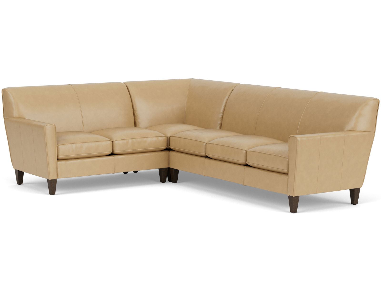 Digby Leather Stationary Sectional (Leather choices) - Sectional Layout H:  Only the highest quality fabrics go on Flexsteel Furniture