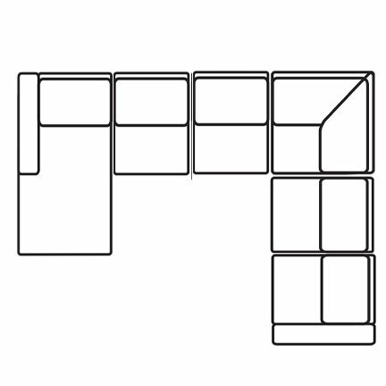 Layout E: Six Piece Sectional 68" x 125" x 99"