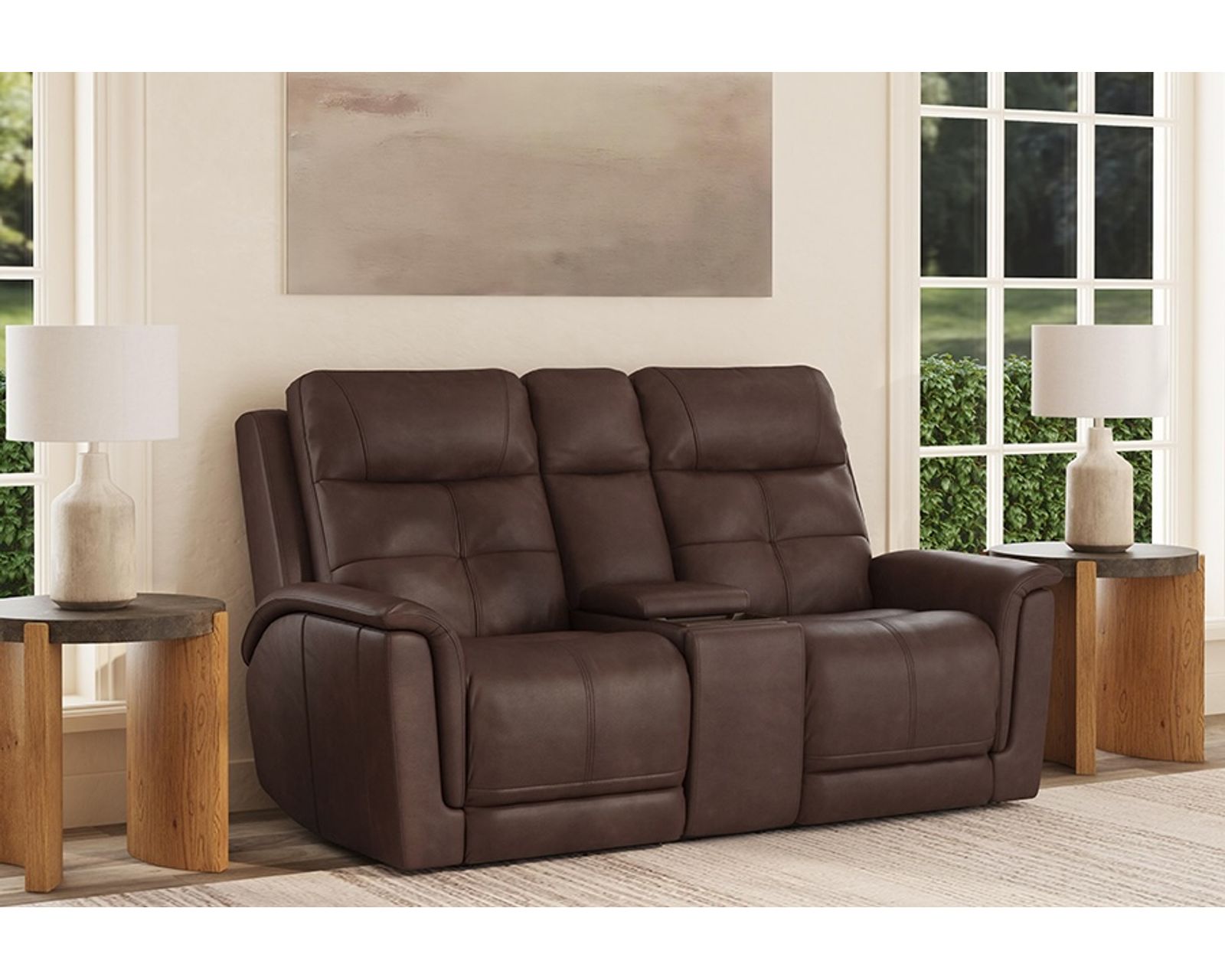 Ranger Triple Power Zero Gravity Reclining Console Loveseat with Heat and Massage (73") 2 colors - In stock - Includes Power Headrest, Power Lumbar, Power Recline with Zero Gravity