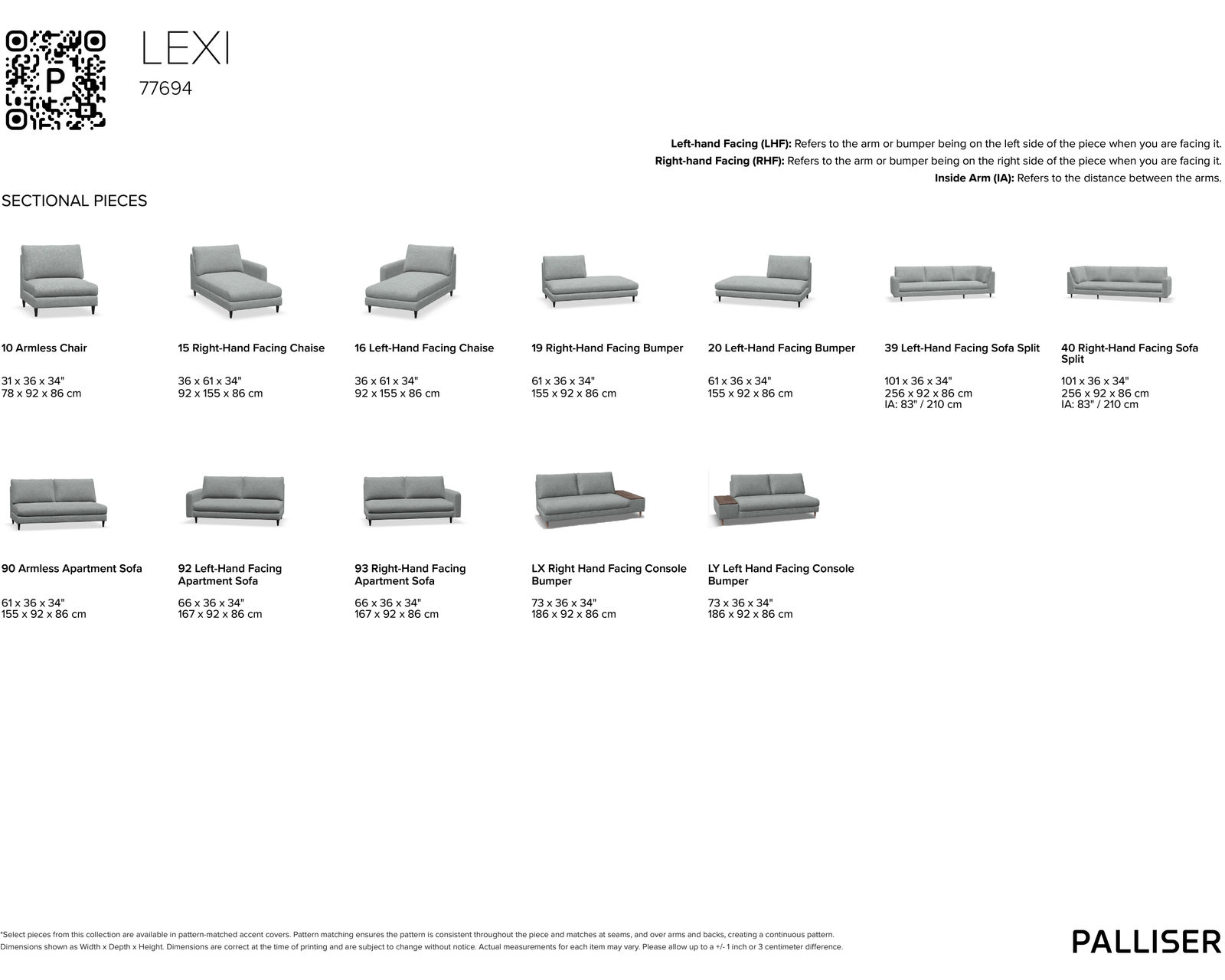 Lexi 77694 Sectional (+100 leathers) - Sectional Pieces Available