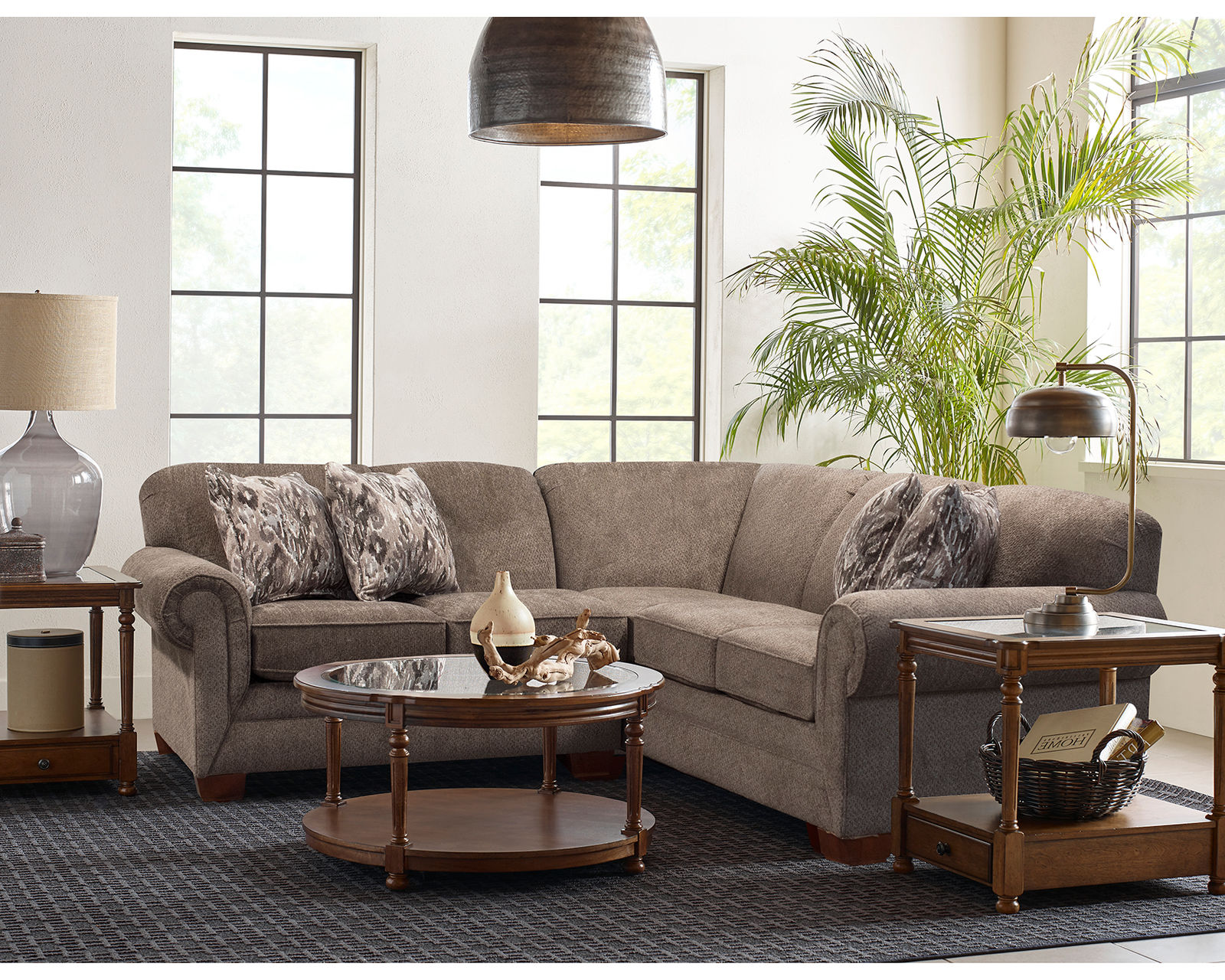 Monroe Stationary Sectional  (+101 Standard and Performance Fabrics) - Layout E: Two Piece Sectional 93" x 91"