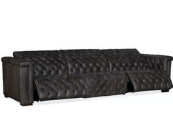 Savion Leather Grandier Sofa Power Headrest Power Reclining Sofa (124")