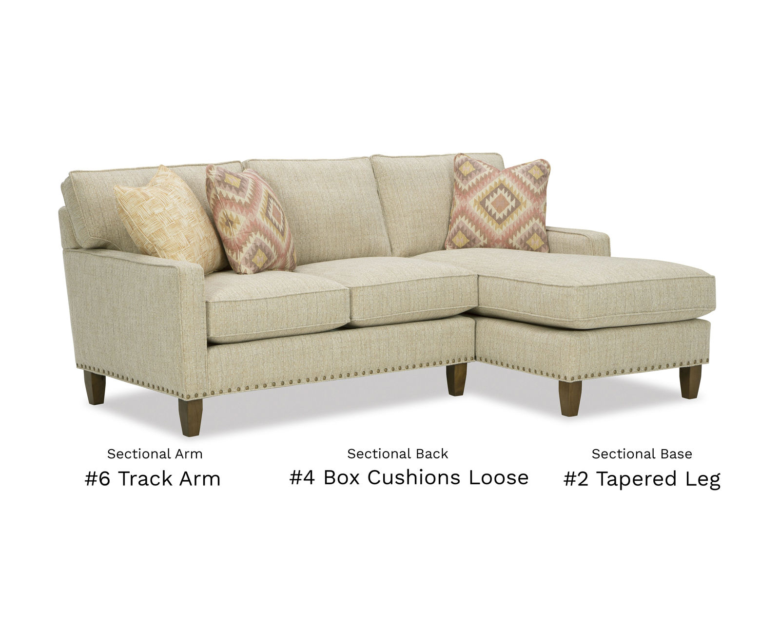 Paula Deen 252 Your Way Sofa Chaise Sectional (+100 High Performance Fabrics)