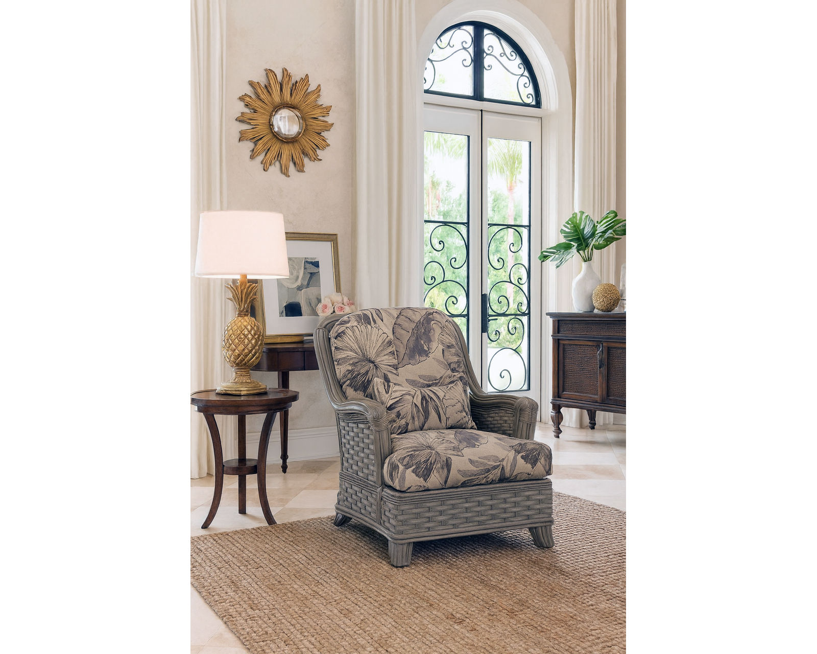 Somerset 81" Rattan Sofa Tan (+28 finishes +69 fabrics) - Somerset Rattan Chair