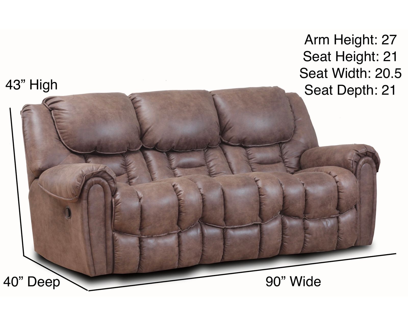 Fallon Rocker Recliner Tan (In stock) - Fallon Double Reclining Sofa