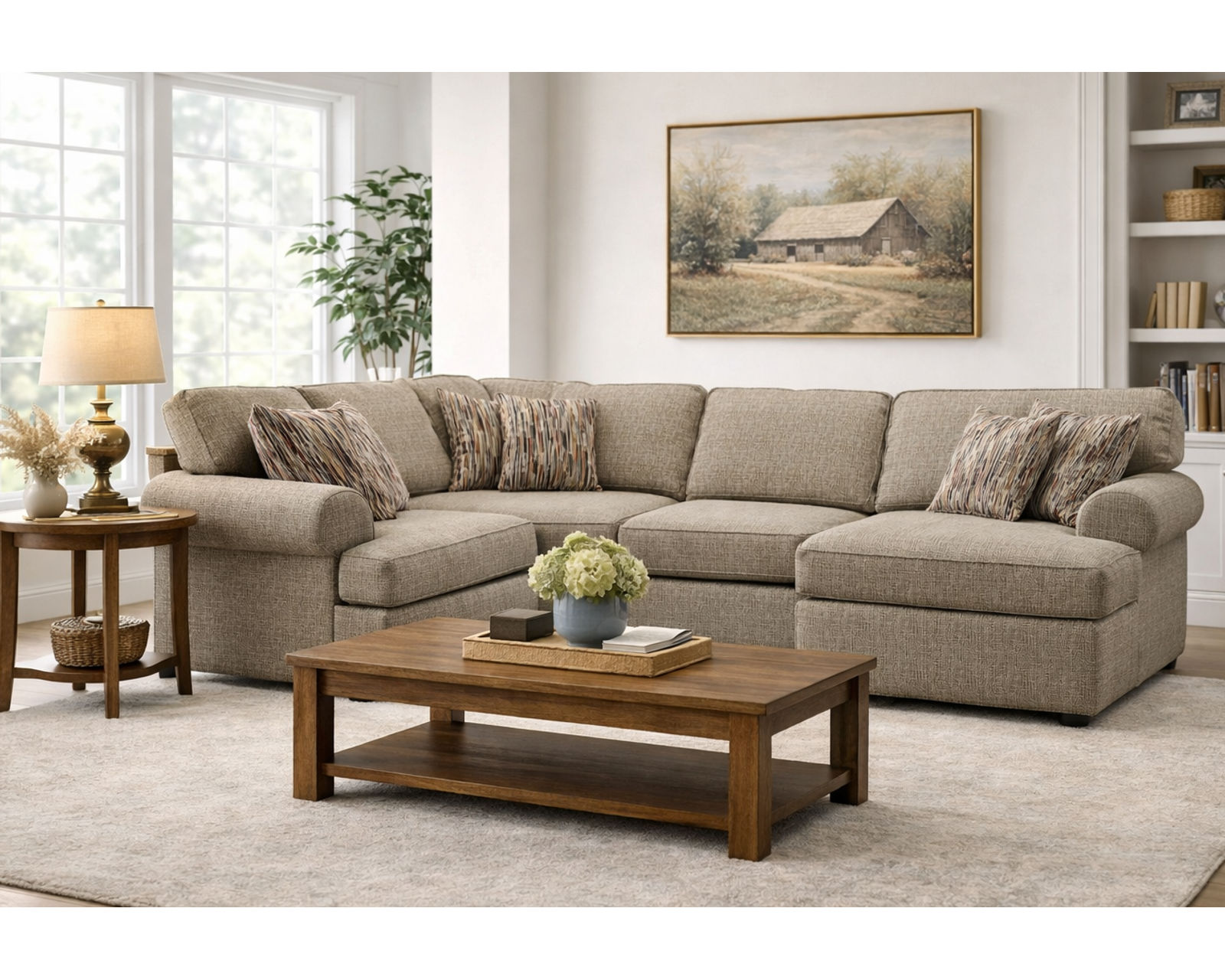 Darcy Stationary Sectional  (+101 Standard and Performance Fabrics) - Reversible Seat Cushions