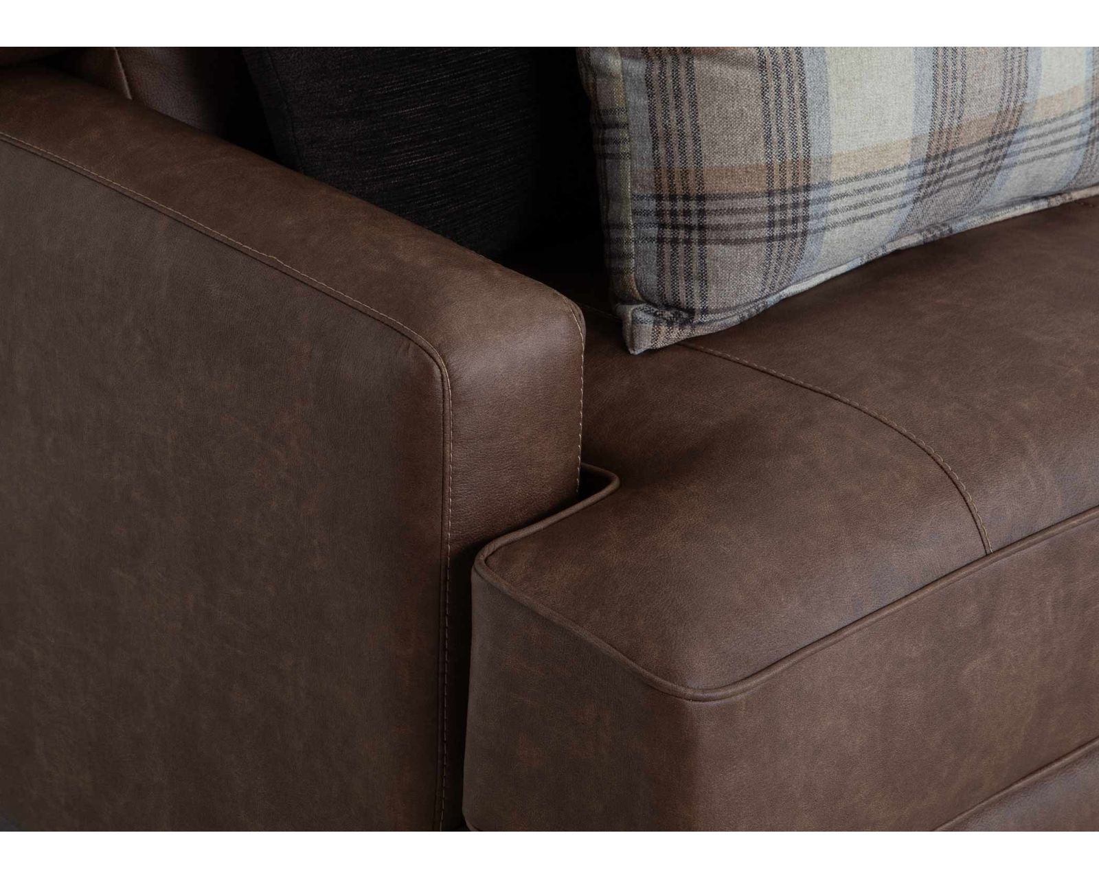 Felix 100" Extra-Wide Sofa (Leather Character. Refined Comfort) - Seat and Back Cushions are Reversible
