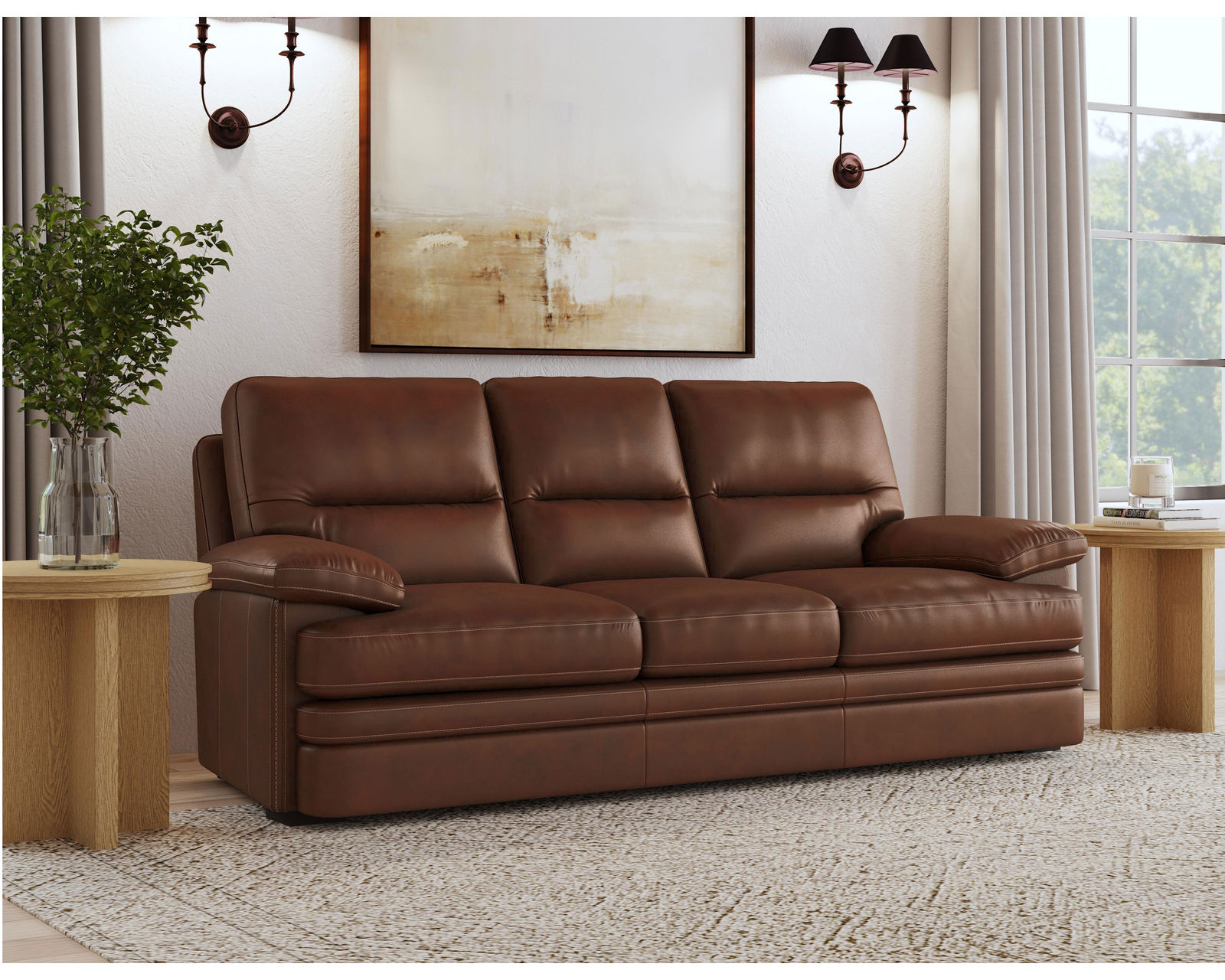 David 1825 All Leather Sofa (93") In stock - David Leather Sofa