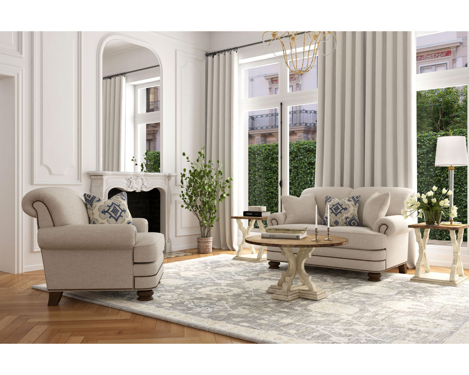 Bay Bridge 7791 Nailhead Loveseat (+100 fabrics) 