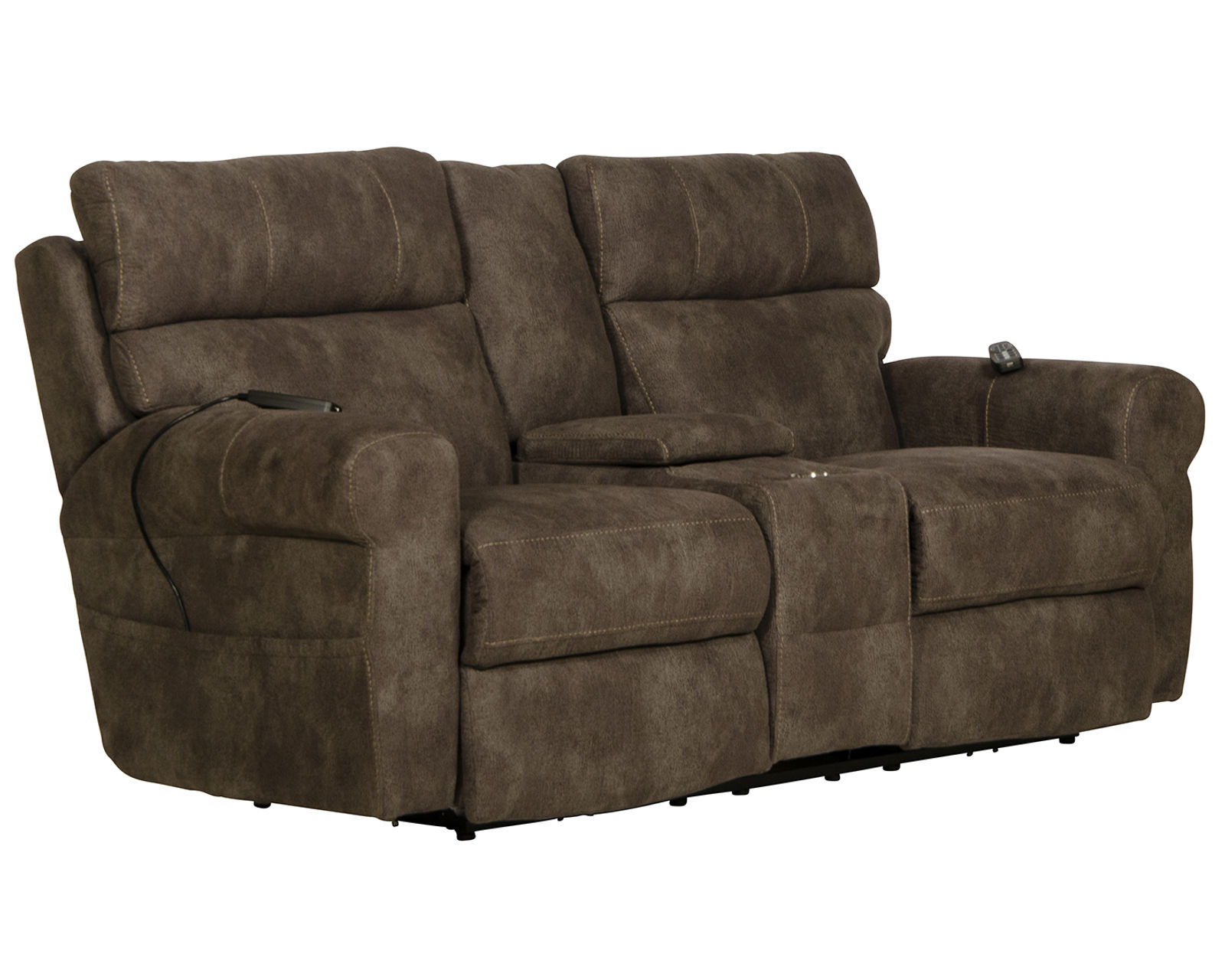 Tranquility 87" Power Reclining Lay Flat Sofa with Power Headrests, Deep Tissue Massage, Heat & Center Drop-Down Table (includes pillows) - Experience the Catnapper Difference.