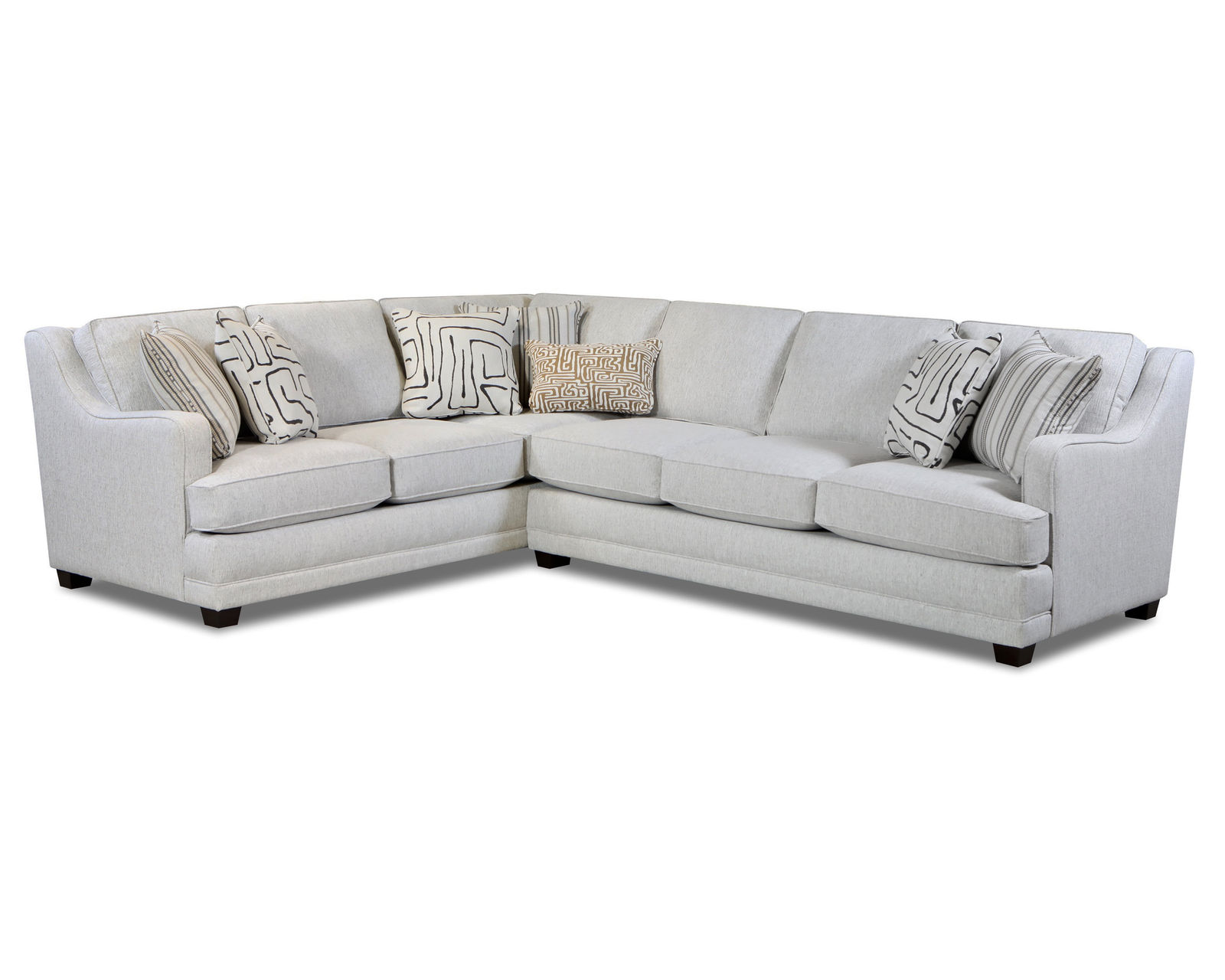 Durango Pewter Two Piece Sectional (includes pillows) - performance fabric 96" x 124"