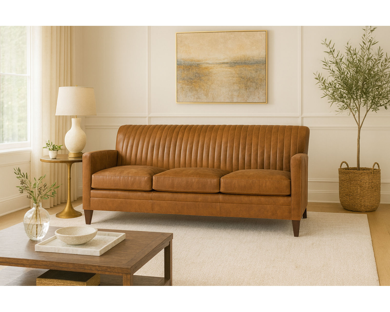 Bradington Young Barnabus 406 Sofa (12 leathers) 8-Way Hand Tie - Barnabus Stationary Sofa 8-Way Hand Tie