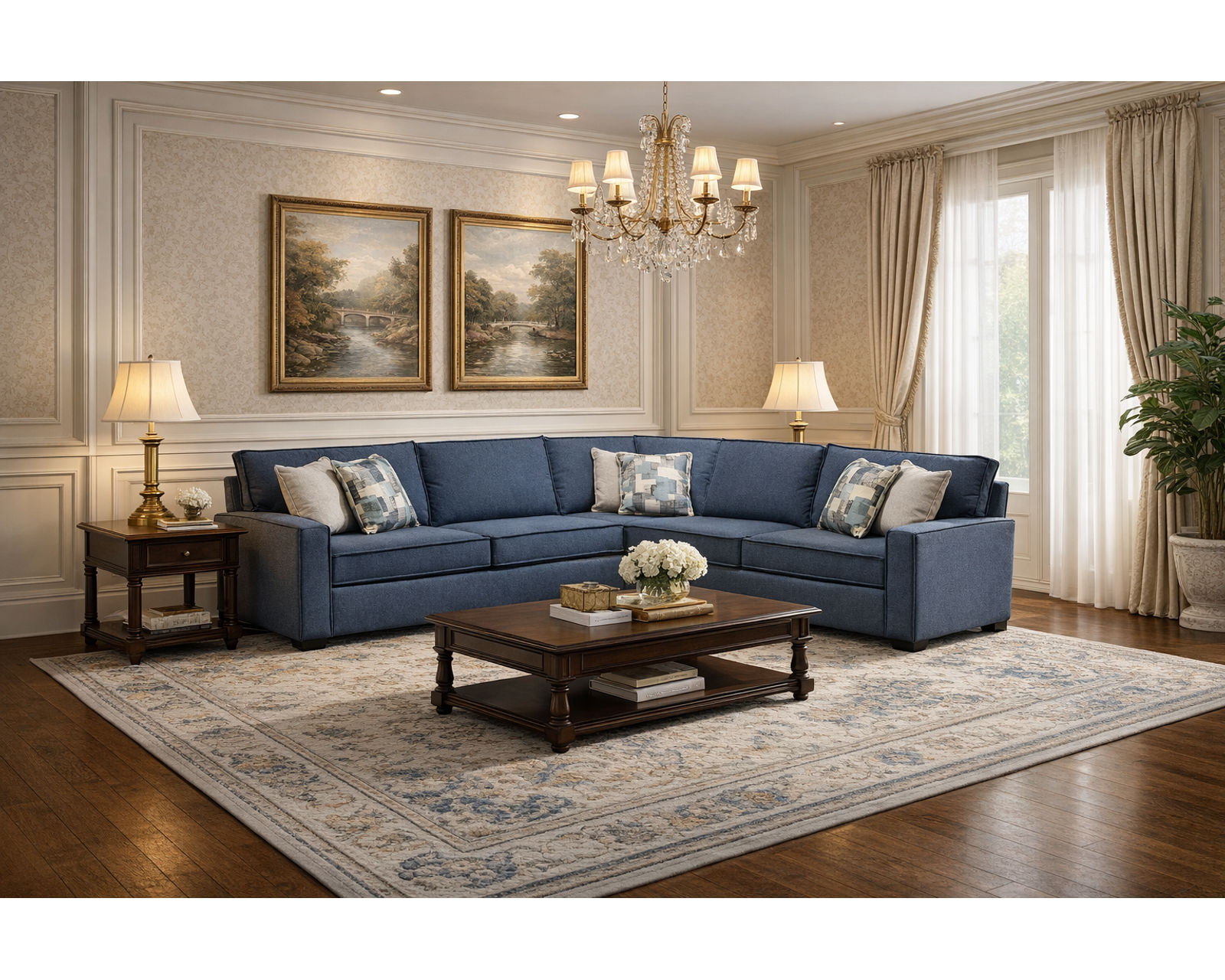 Lyndon Stationary Sectional (+ 100 Standard and Performance Fabrics) - Layout C: Three Piece Sectional 122" x 122"