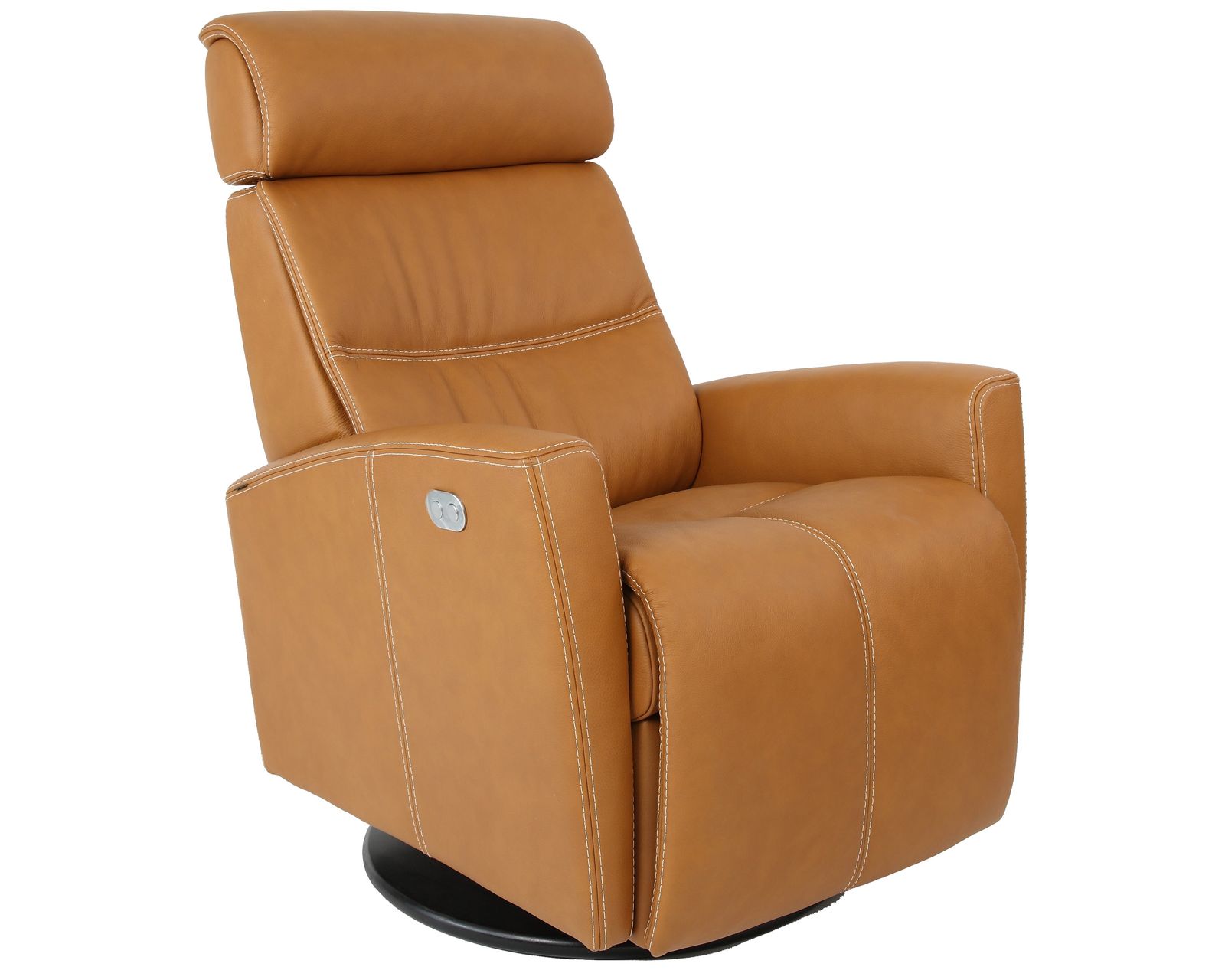 Milan Swivel Glider Power Headrest Power Recliner Vintage Cognac (In stock - Fast Shipping) - Milan Swivel Glider Power Headrest Power Recliner Vintage Cognac (In stock - Fast Shipping)
