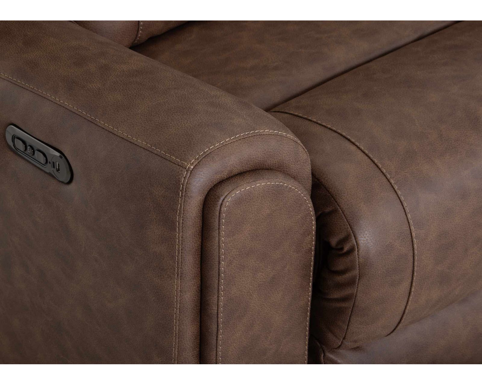 Parker 91" Reclining Sofa with Drop-Down Table & Cupholders Brown (Refined Style. Personalized Comfort. Available Neori™ Air Massage) - Serious Strength. Exceptional Comfort.