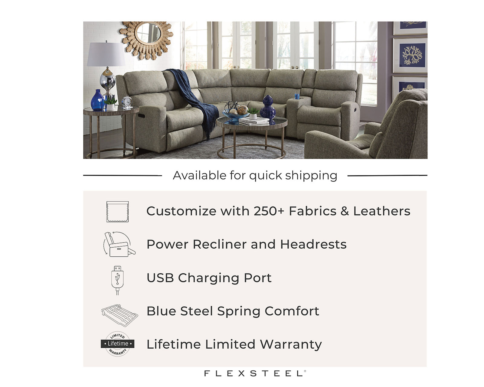 Catalina Reclining Sectional (Colors Available)