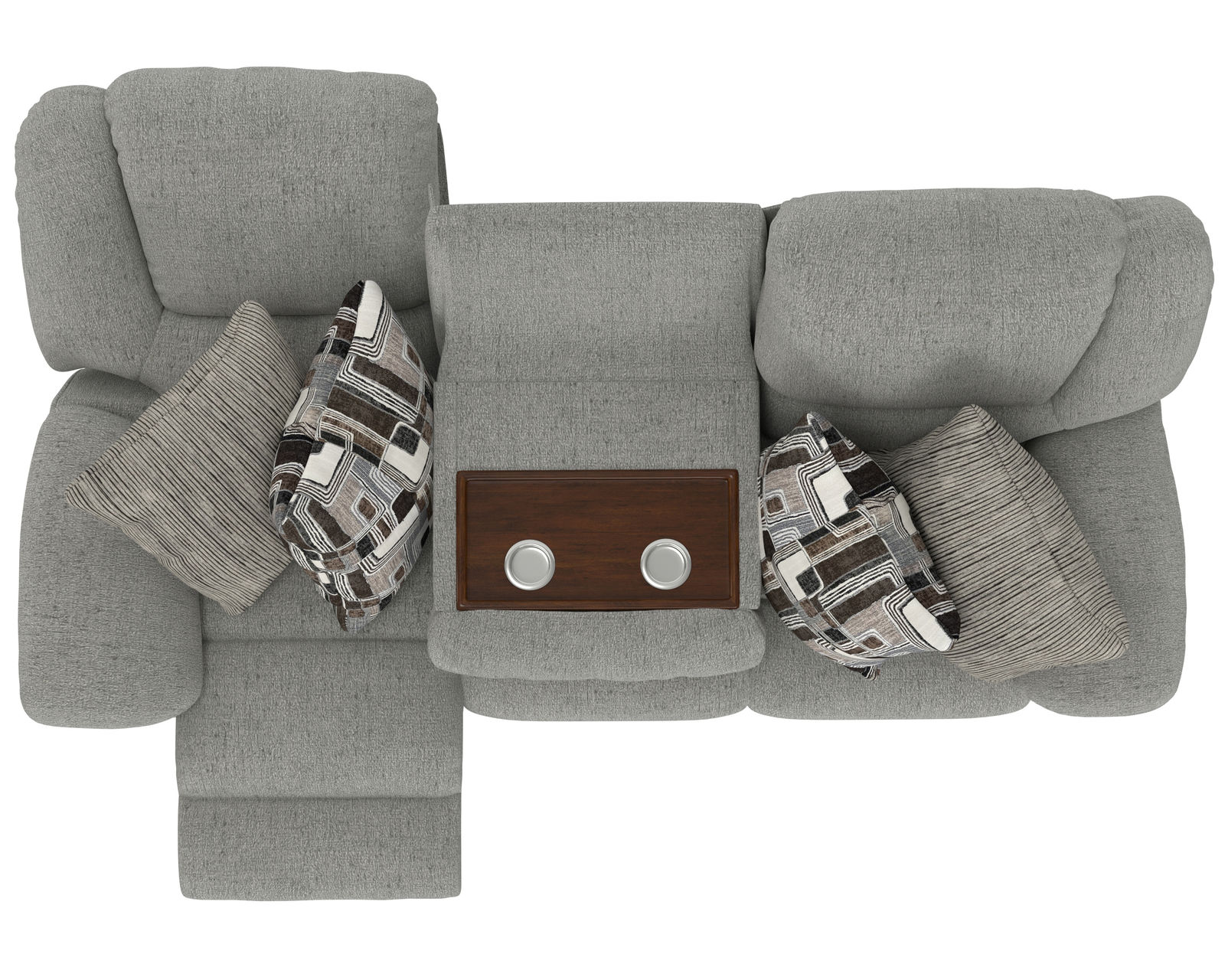 Trifecta 165 Triple Reclining Sofa with Drop Down Table (+2 colors) 90" - Center drop down table with cupholders