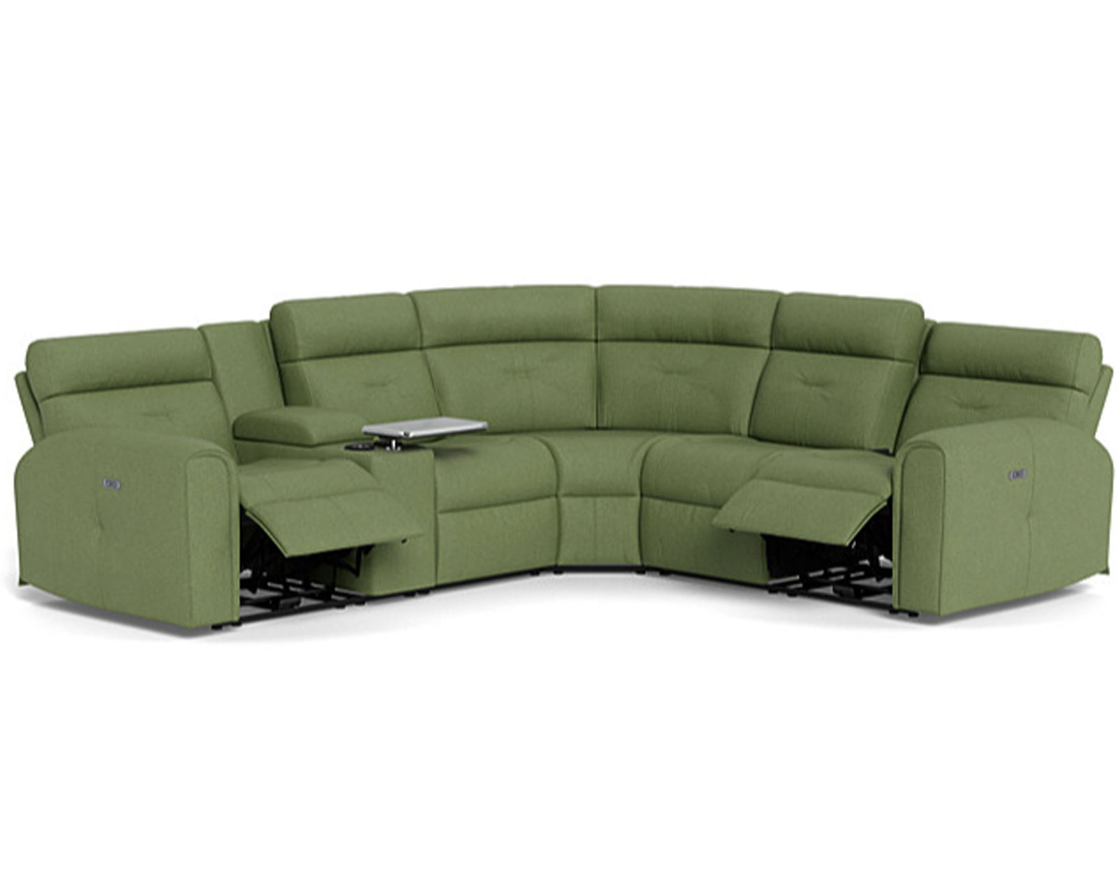 Acacia  41080  Power Headrest Power Reclining Sectional (+50 fabrics) - Layout B: Six Piece Sectional 104" x 117"