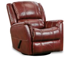 London Swivel Glider Leather Recliner Red (In stock)