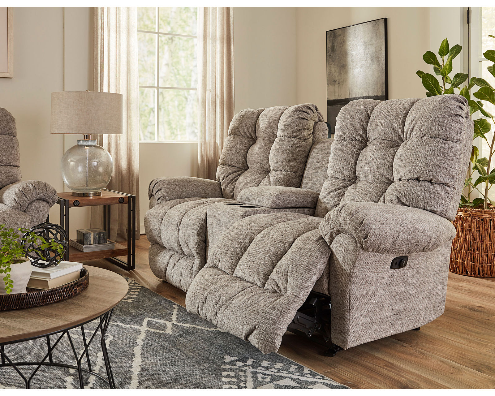 Corey Double Reclining Sofa (+100 fabrics) 90" - Corey Console Reclining Loveseat - Rocking Reclining Console Loveseat Available