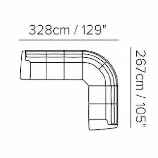 Layout G: Four Piece Reclining Sectional - 129" x 105"