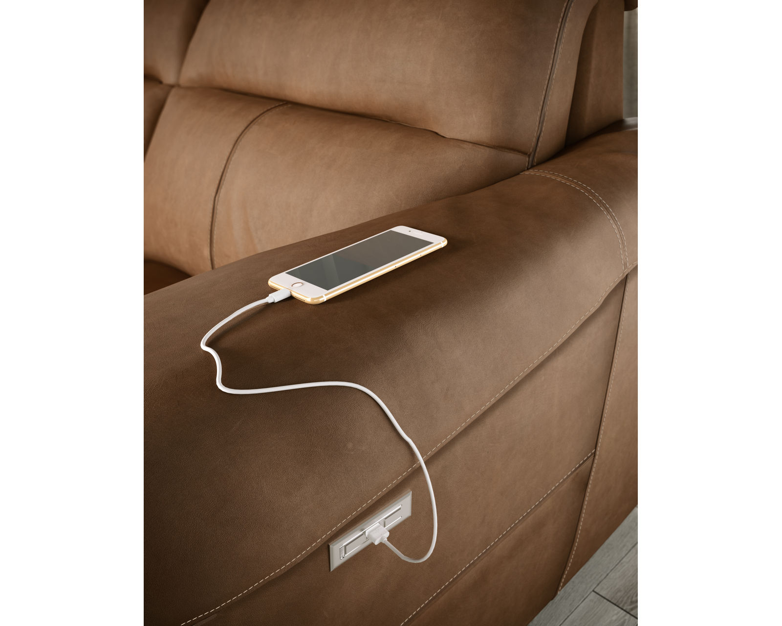 Potenza 96" Triple Power Reclining Sofa (+50 leathers) - Independent switches control the power recline functions
