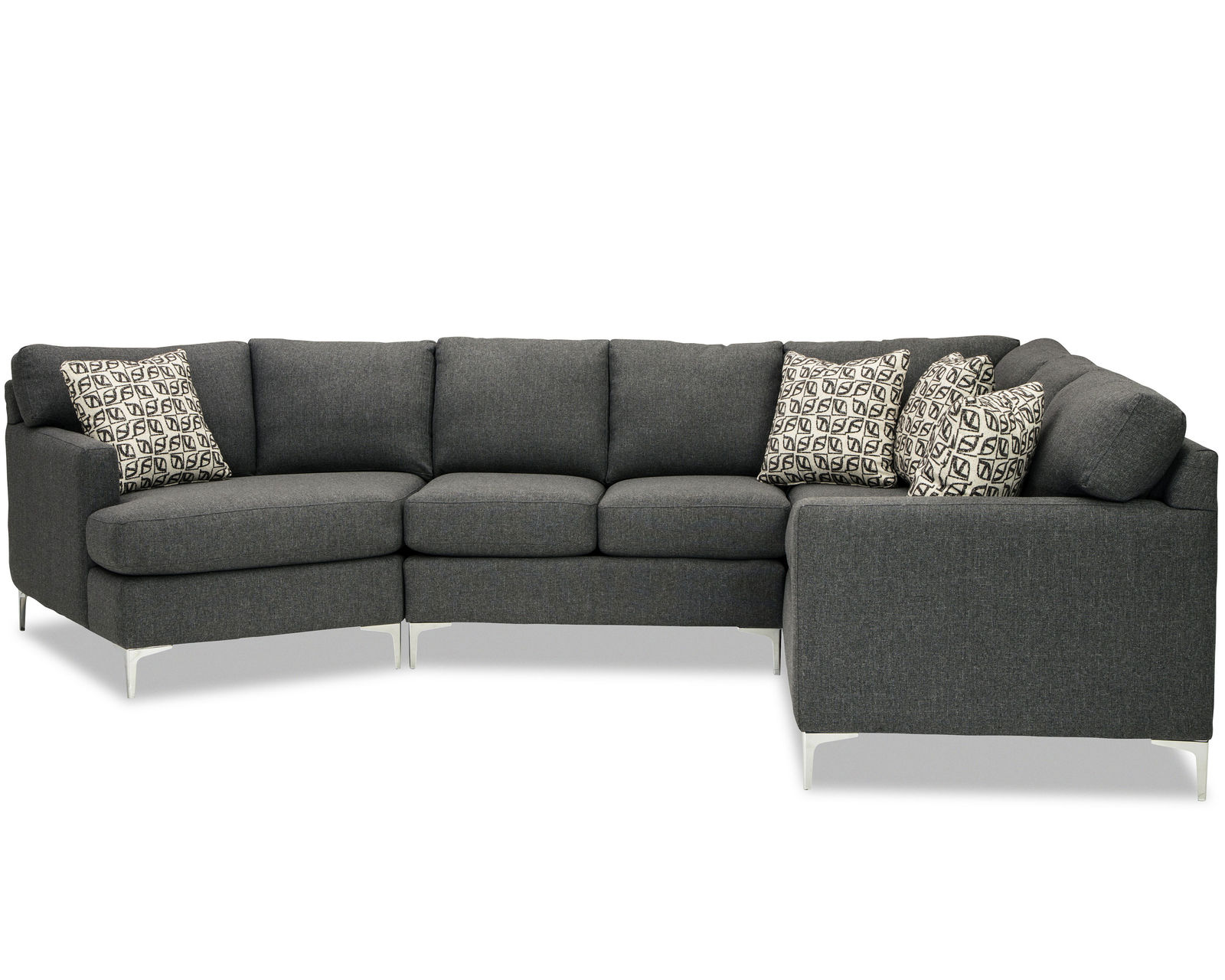 M9-2 Stationary Sectional (100+ Performance fabrics) Make it yours - Shown with track arms, box back cushions and metal legs