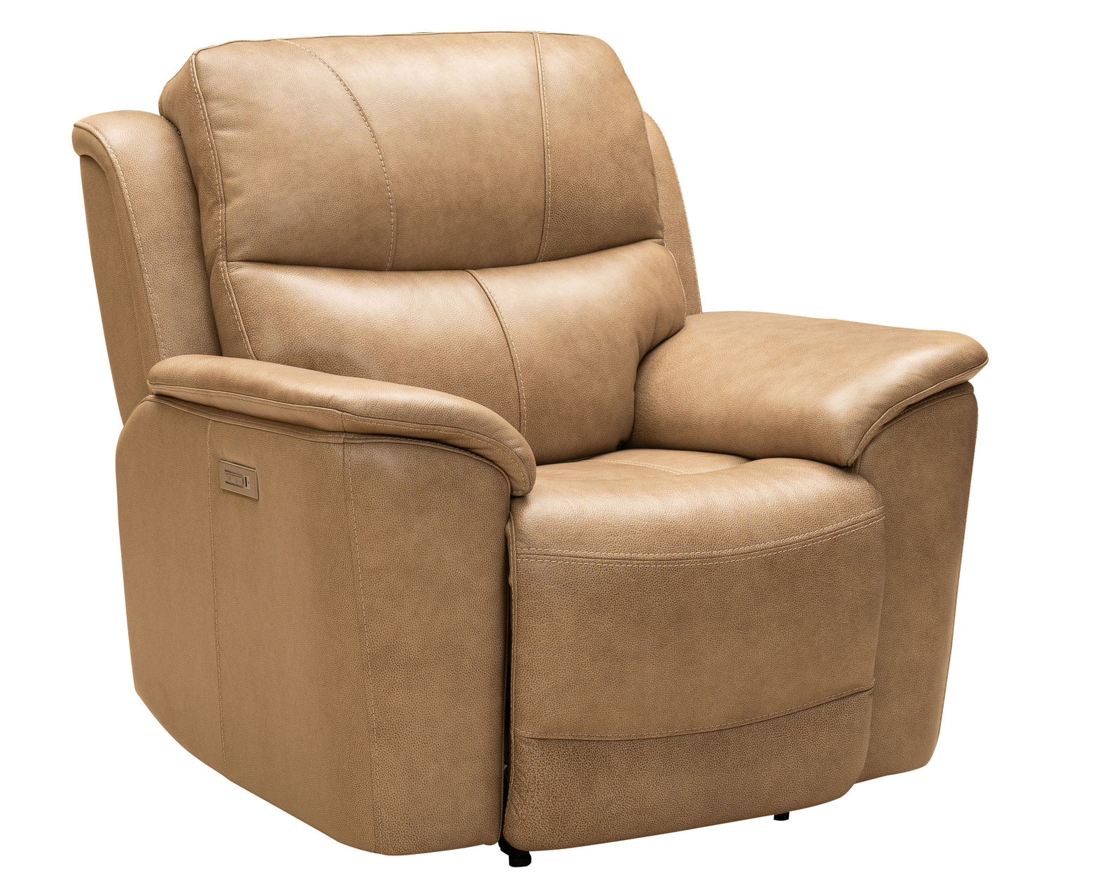 Kaden 88" Leather Power Headrest - Power Lumbar Power Reclining Sofa (Taupe) In stock - Includes Power Headrest - Power Lumbar - Power Recline