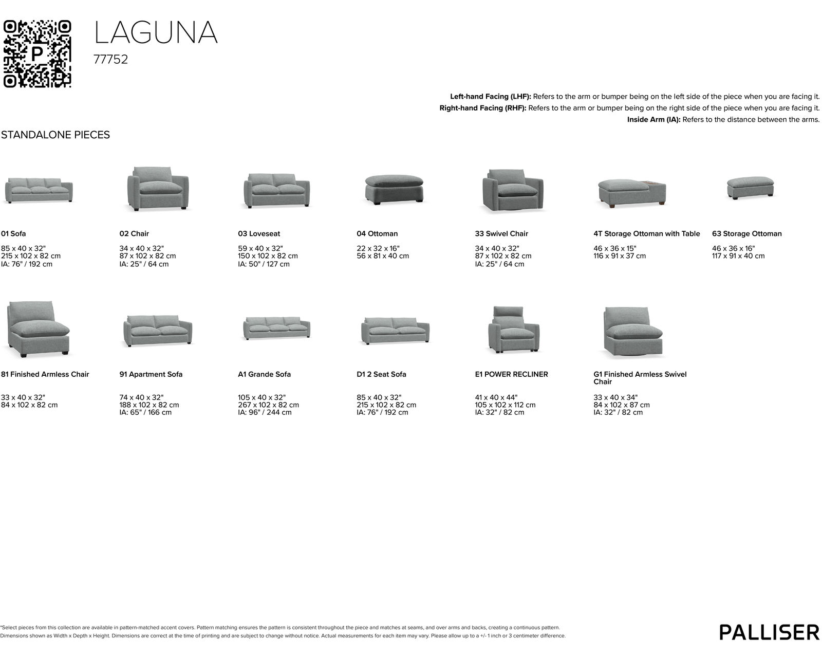 Laguna 77752 Sofa (74", 85" or 105") +100 leathers - Collection Pieces Available