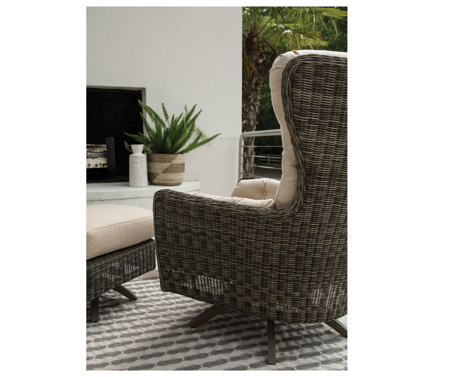 Cocoon High Back Swivel Chair and Ottoman - Made to order fabrics - Cocoon High Back Swivel Lounge Chair