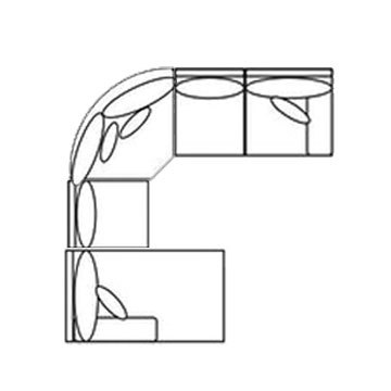 Layout G: Four Piece Sectional 68" x 101" x 101"