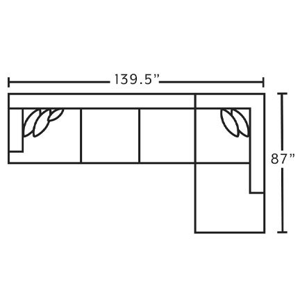 Layout C: Three Piece Sectional 139.5" x 87"