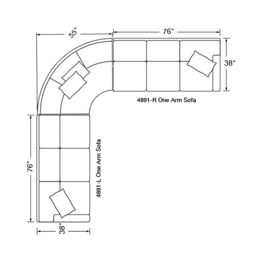 Three Piece Sectional (131" x 131")